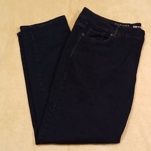 Sonoma Slim Straight Dark Wash Jeans in Size 24W